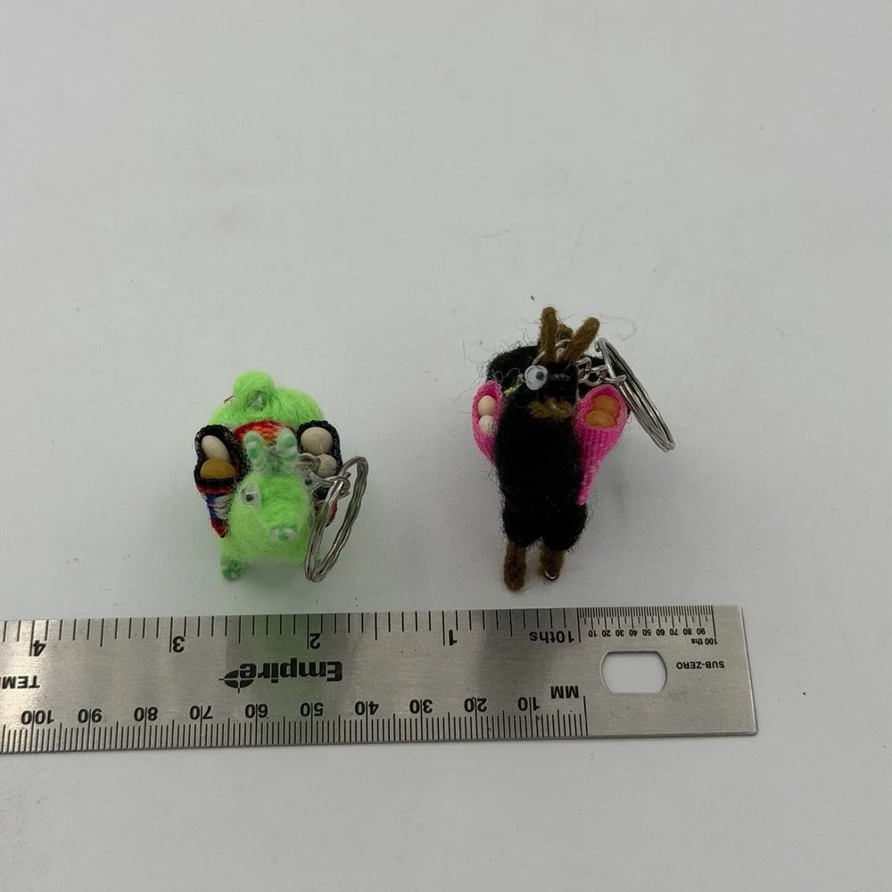 2-PACK Llama Alpaca Key Rings Artisan Made for Ecuador, Chile